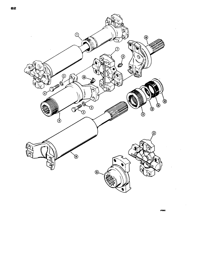 Схема запчастей Case W24 - (082[1]) - TRANSMISSION END, SN.9107106 & AFTER AS PRODUCTION ITEM, PRIOR TO SN.9107106 AS SERVICE REPLACEMENT, (06) - POWER TRAIN