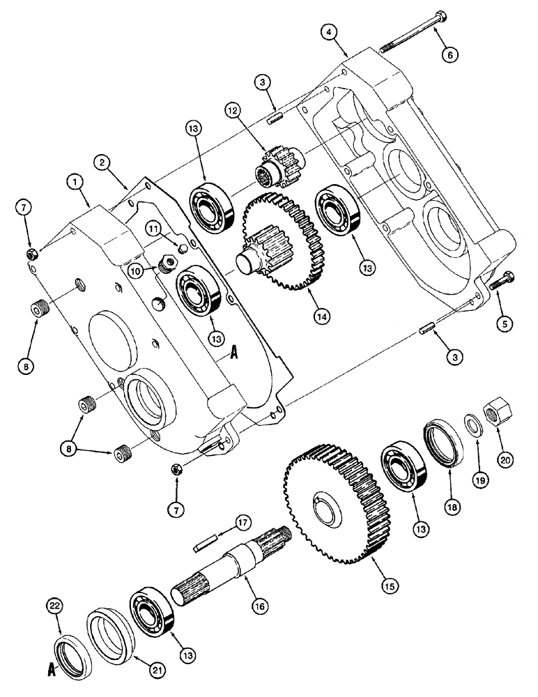 Схема запчастей Case 460 - (6-32) - TRANSMISSION ASSEMBLY, 120048A1 (06) - POWER TRAIN