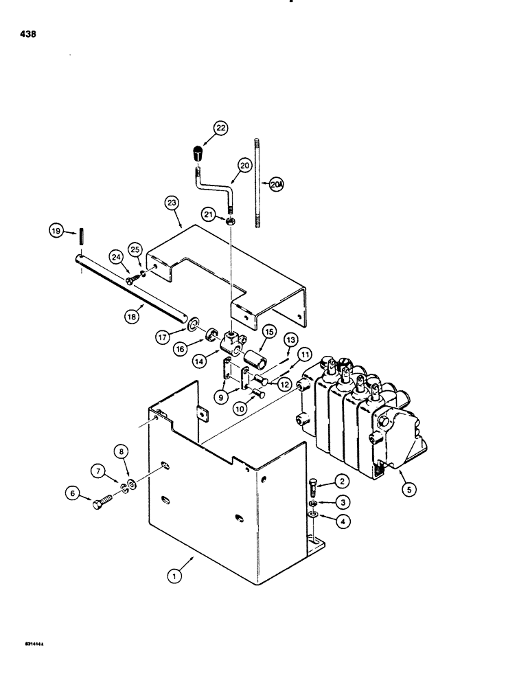 Схема запчастей Case SD100 - (438) - H588566 BACKHOE VALVE MOUNTING AND CONTROLS (35) - HYDRAULIC SYSTEMS