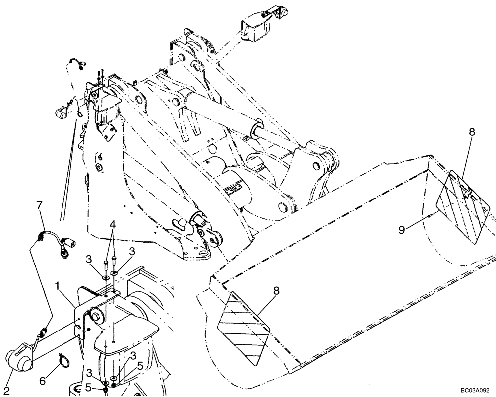 Схема запчастей Case 721D - (04-06) - LIGHTS - SIDE MARKER WARNING (04) - ELECTRICAL SYSTEMS