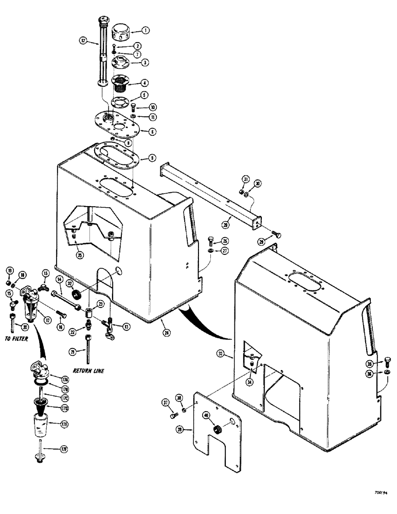 Схема запчастей Case 400C - (194) - FUEL TANK AND RELATED PARTS (03) - FUEL SYSTEM