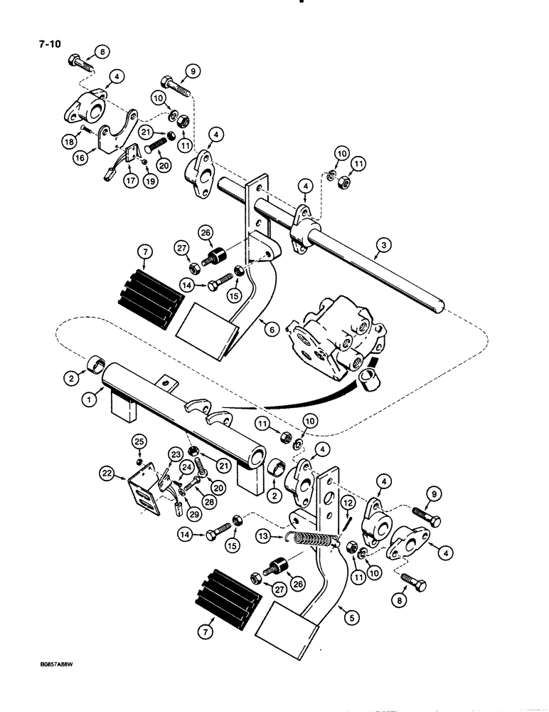 Схема запчастей Case 621 - (7-10) - BRAKE PEDALS AND BRAKE SWITCHES, MODELS WITH 1970045C1 BRAKE PEDAL (07) - BRAKES