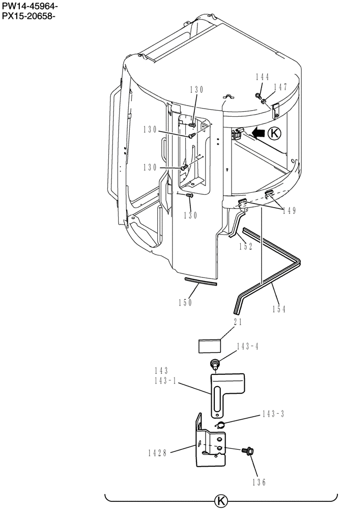 Схема запчастей Case CX31B - (180-17[5]) - CAB ASSEMBLY (00) - GENERAL & PICTORIAL INDEX