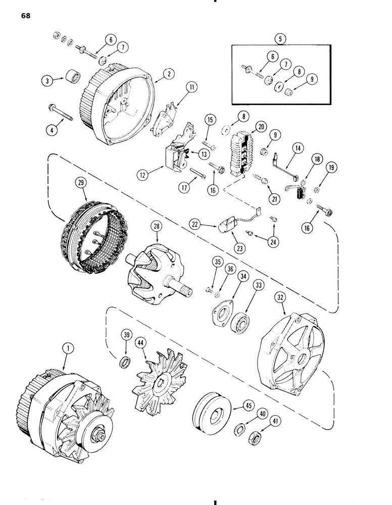 Схема запчастей Case W11 - (068) - L102693 ALTERNATOR, (USES METRIC HARDWARE) (04) - ELECTRICAL SYSTEMS