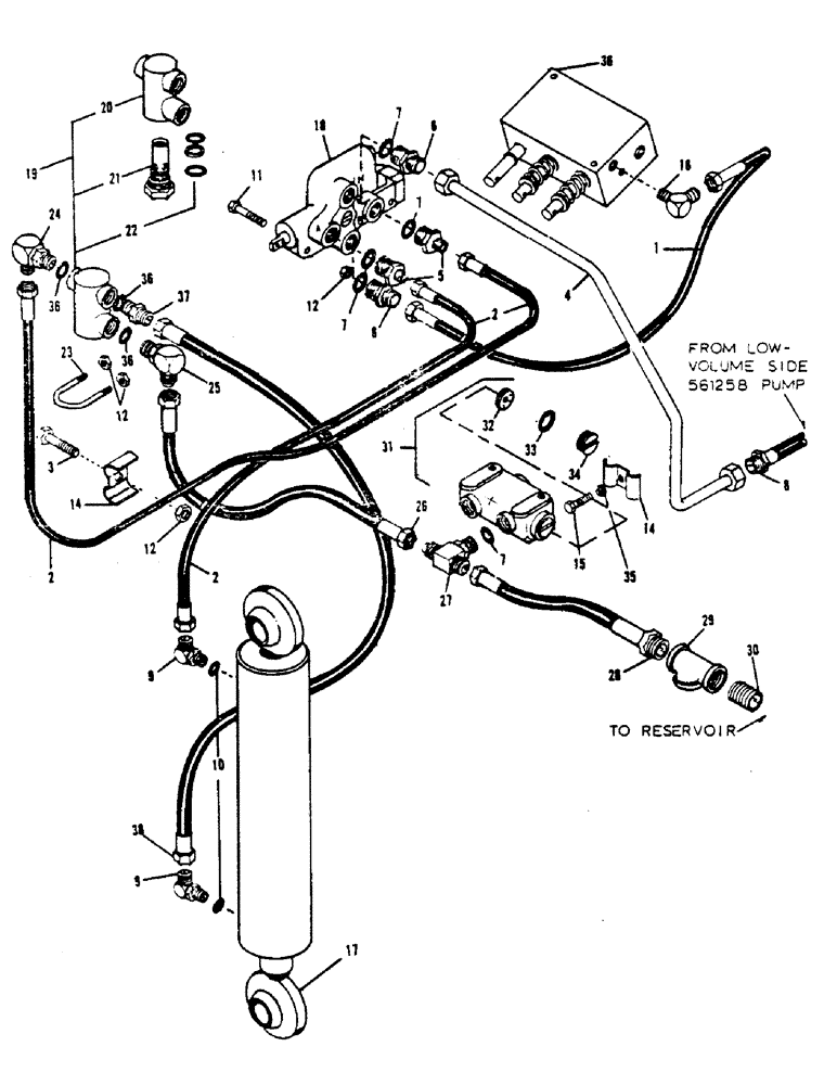 Схема запчастей Case 1000 - (72) - HYDRAULIC LINES - BACKFILL BLADE, (SPEC. #P16WS10, P16FG11, P16FD12 & UP) 