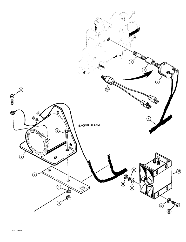 Схема запчастей Case W36 - (4-192) - BACKUP ALARM (04) - ELECTRICAL SYSTEMS