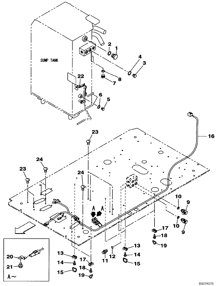 Схема запчастей Case CX130B - (08-99[02]) - HYDRAULIC CIRCUIT - PLUG, BLANK-OFF - WITH DOZER BLADE (08) - HYDRAULICS