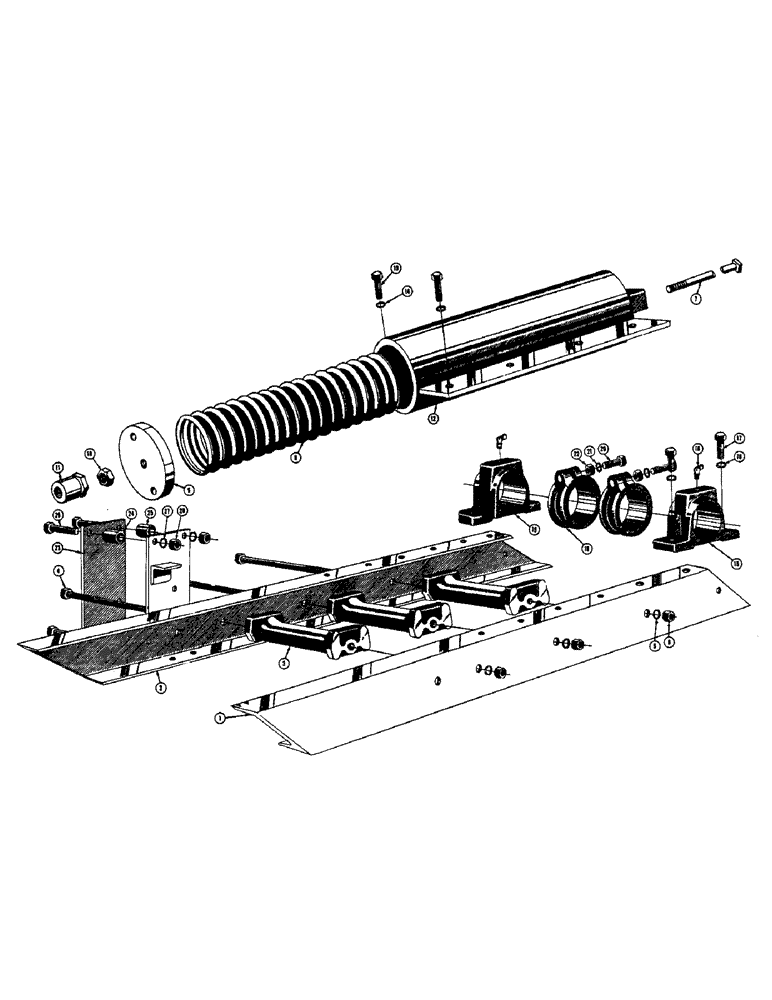 Схема запчастей Case 310C - (066) - TRACK FRAME AND RECOIL SPRING (3 ROLLER TRACK) (04) - UNDERCARRIAGE