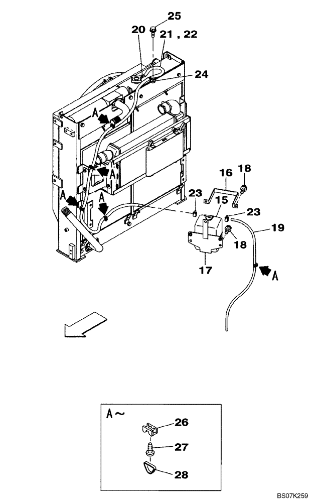 Схема запчастей Case CX225SR - (02-06) - COOLANT RECOVERY SYSTEM (02) - ENGINE