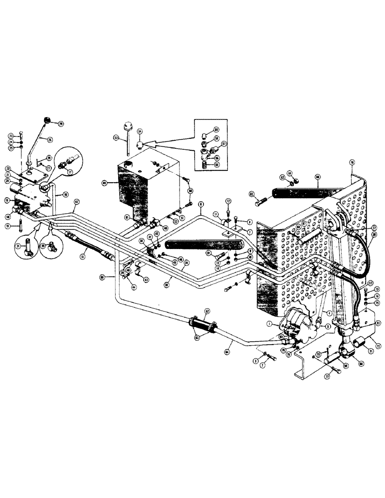 Схема запчастей Case 320 - (136) - SNOW DOZER HYDRAULICS AND RADIATOR GUARD, (UP TO SERIAL NO.3003851) (05) - UPPERSTRUCTURE CHASSIS