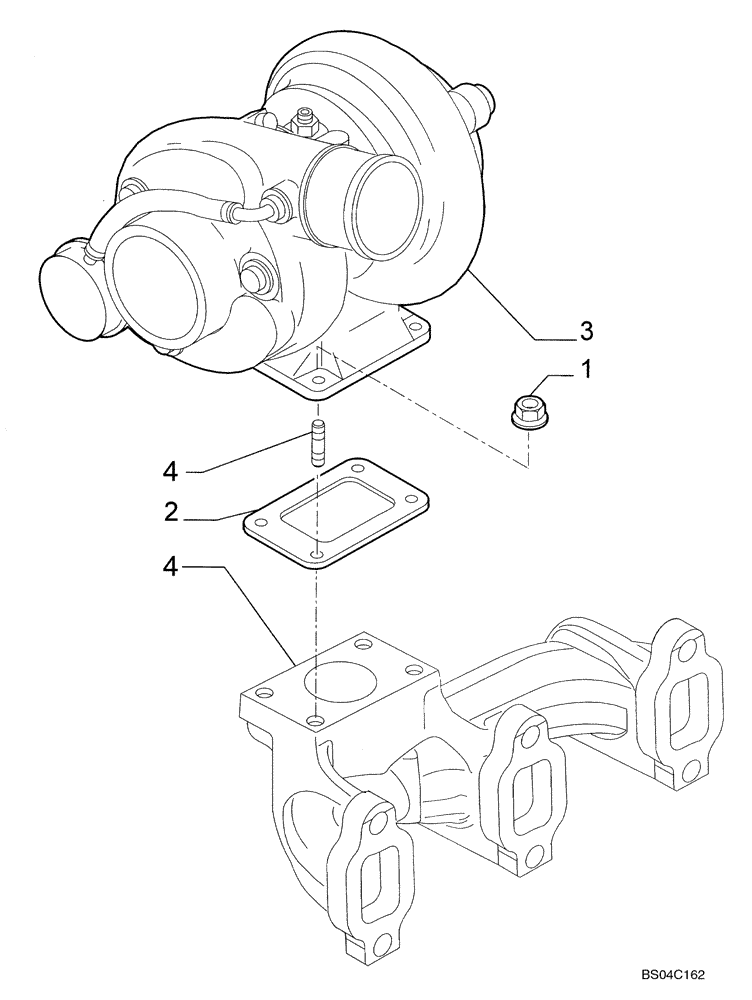 Схема запчастей Case 435 - (02-25) - TURBOCHARGER (02) - ENGINE