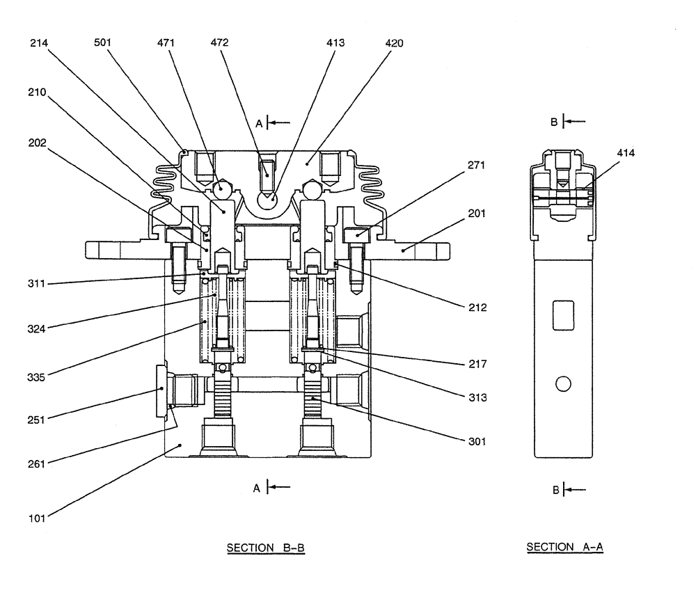 Схема запчастей Case CX27B PV13 - (07-037) - VALVE ASSY, PILOT, P/N PB30V00002F1 ELECTRICAL AND HYDRAULIC COMPONENTS