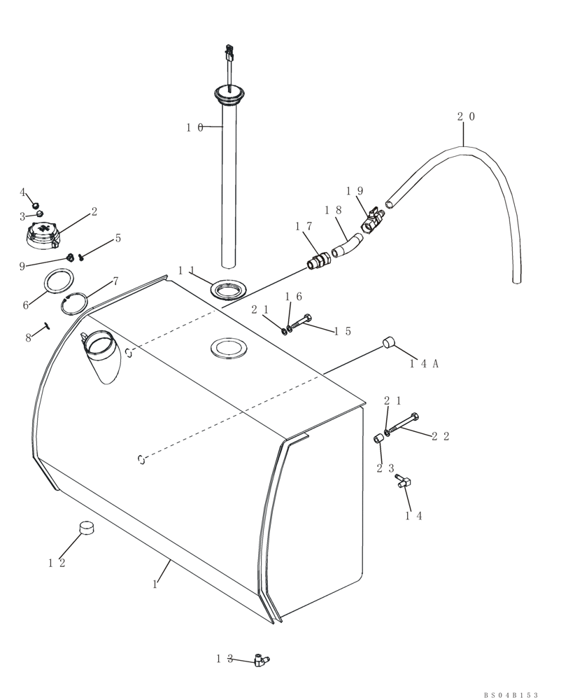 Схема запчастей Case 650K - (03-04) - FUEL TANK (03) - FUEL SYSTEM