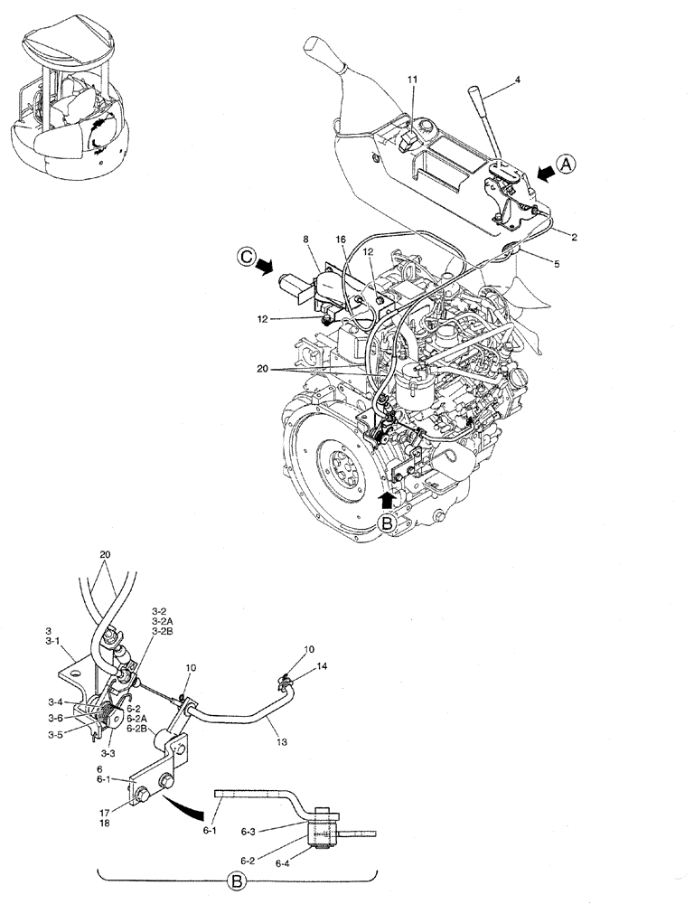 Схема запчастей Case CX27B PV13 - (01-016) - CONTROL ASSEMBLY ENGINE (WITH DECAL), P/N PM11M00008F1 (05) - SUPERSTRUCTURE