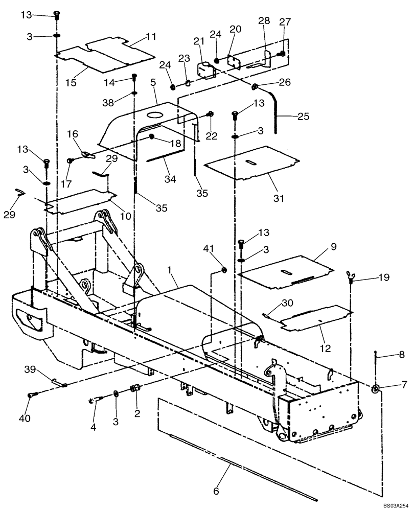 Схема запчастей Case 686G - (9-03) - PLATES, COVERS AND RELATED PARTS (SERIES 2 686G BSN JFE0000706) (09) - CHASSIS/ATTACHMENTS