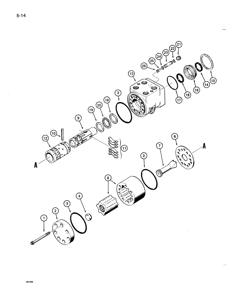 Схема запчастей Case 1085B - (5-014) - STEERING CONTROL VALVE (05) - STEERING