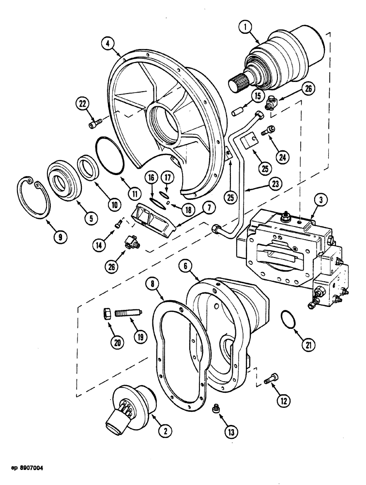 Схема запчастей Case 1088 - (112) - HIGH PRESSURE HYDRAULIC PUMP (35) - HYDRAULIC SYSTEMS