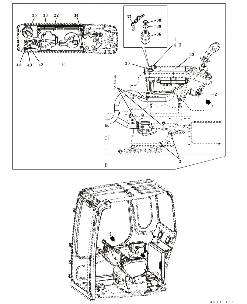 Схема запчастей Case CX80 - (04-05) - ELECTRICAL - CAB (04) - ELECTRICAL SYSTEMS