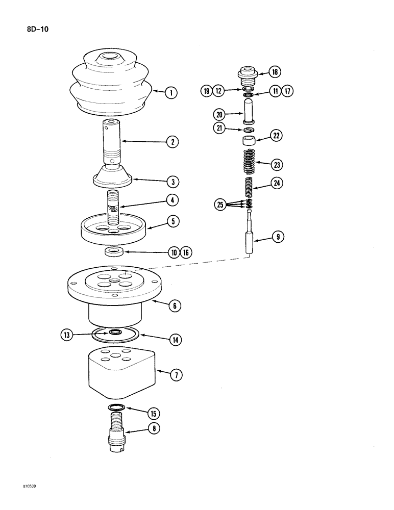 Схема запчастей Case 688 - (8D-10) - HAND CONTROL VALVE, P.I.N. FROM 11601 TO 11644 (08) - HYDRAULICS