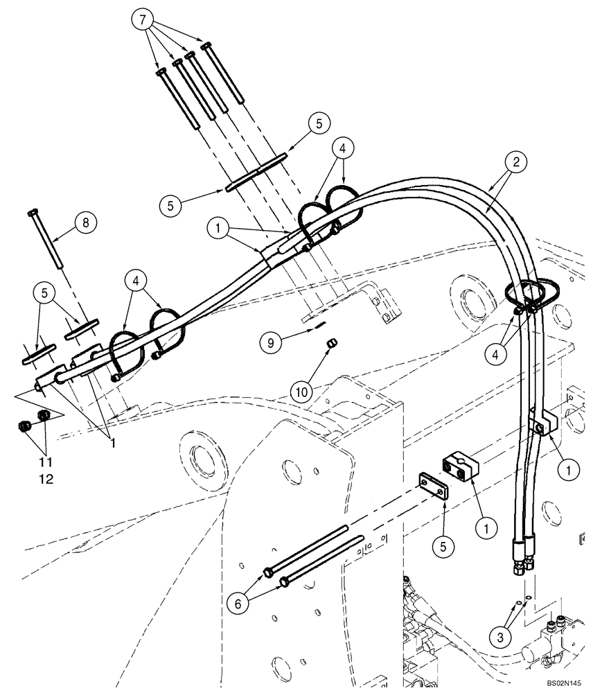 Схема запчастей Case 521D - (08-13) - HYDRAULICS - COUPLER (XT LOADER) - IF USED (08) - HYDRAULICS