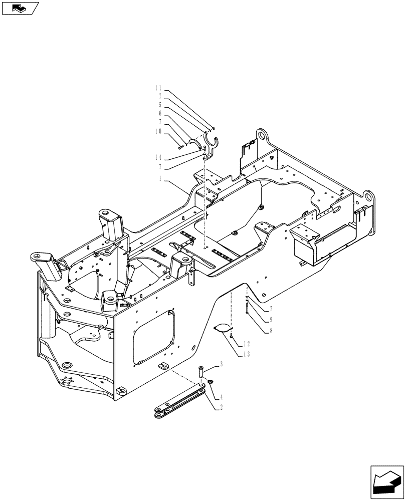 Схема запчастей Case 921F - (39.100.03) - REAR CHASSIS (39) - FRAMES AND BALLASTING