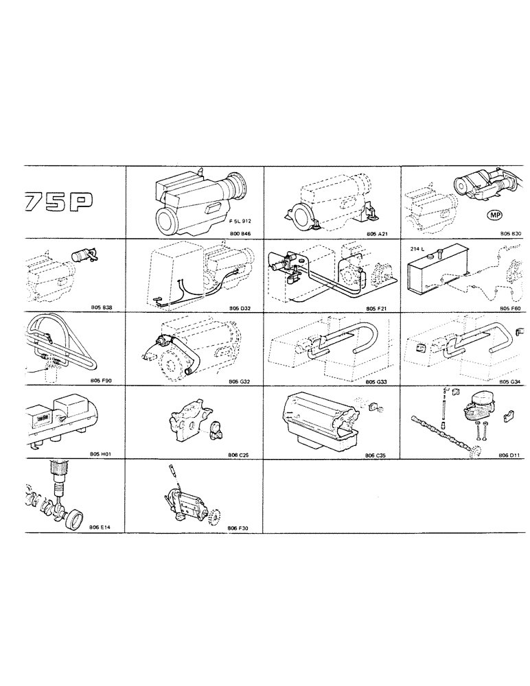 Схема запчастей Case 75P - (0-08) - 75P (00) - PICTORIAL INDEX