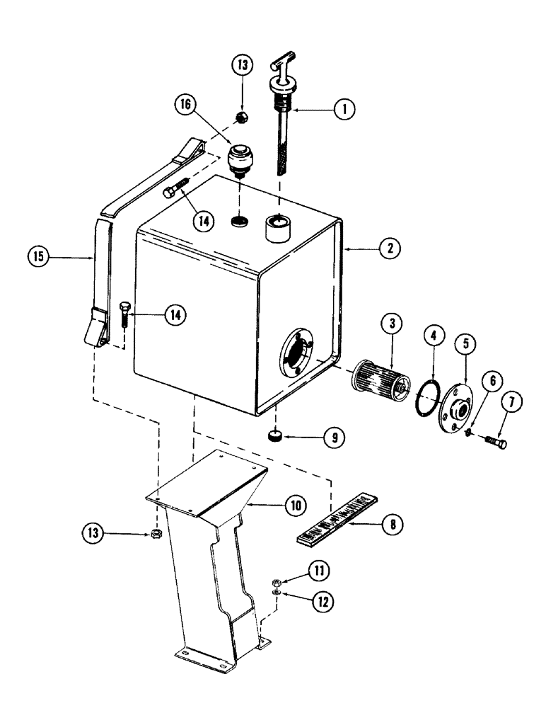 Схема запчастей Case 980 - (144) - HYDRAULIC OIL RESERVOIR AND RELATED PARTS (07) - HYDRAULIC SYSTEM