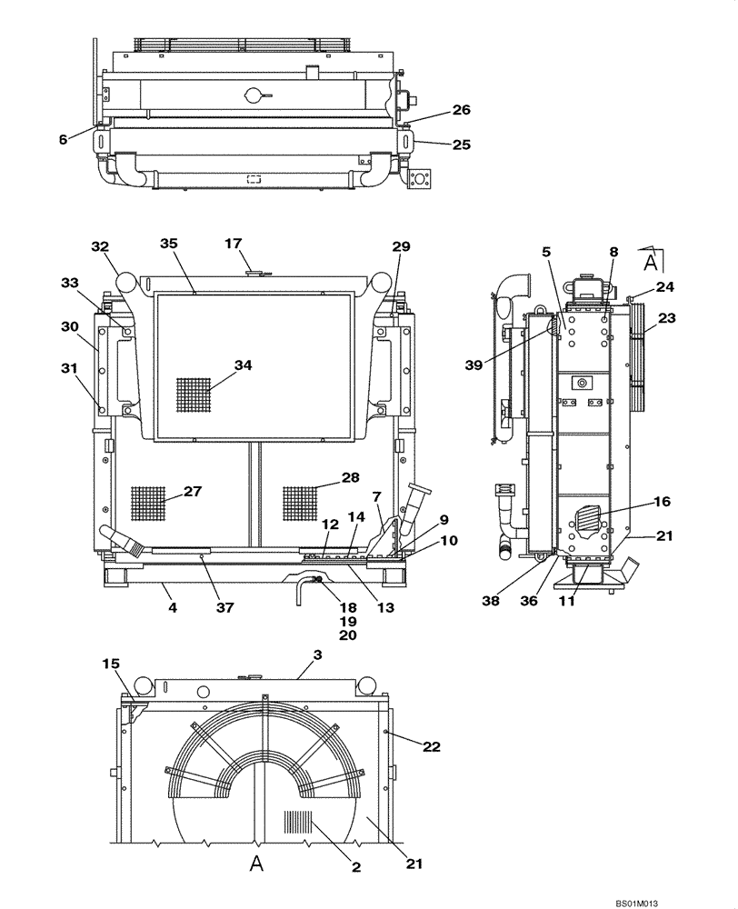 Схема запчастей Case CX800 - (02-05) - RADIATOR ASSY (02) - ENGINE