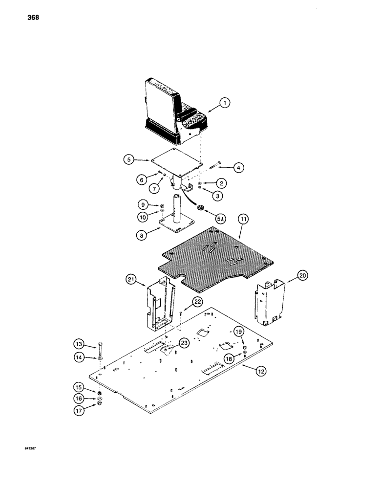 Схема запчастей Case 880C - (368) - SEAT, SEAT MOUNTING, AND FLOOR PLATE, USED ON PIN 6205236 AND AFTER (05) - UPPERSTRUCTURE CHASSIS