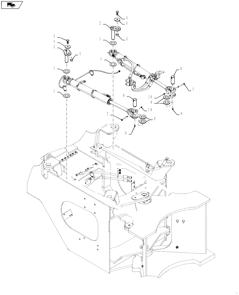 Схема запчастей Case 521F - (41.216.02) - STEERING CYLINDER INSTALLATION (41) - STEERING