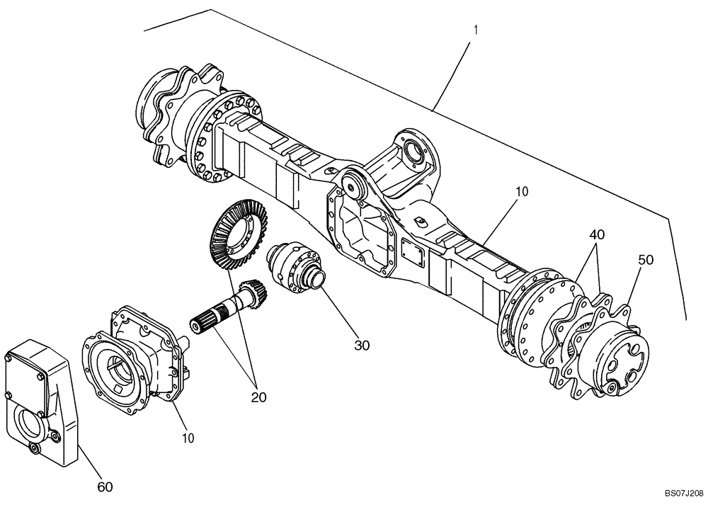 Схема запчастей Case 21D - (02.022[2988926000]) - SWING AXLE SELF-LOCKING (27) - REAR AXLE SYSTEM