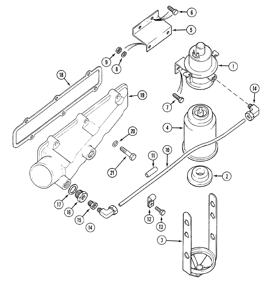 Схема запчастей Case 380B - (2-18) - ETHER STARTING/ INTAKE MANIFOLD (02) - ENGINE