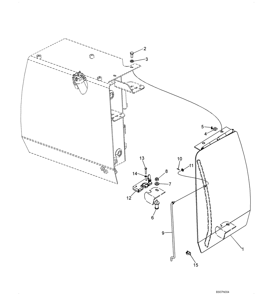 Схема запчастей Case 850L - (09-10) - DOOR, REAR - TANK, HYDRAULIC OIL (09) - CHASSIS/ATTACHMENTS