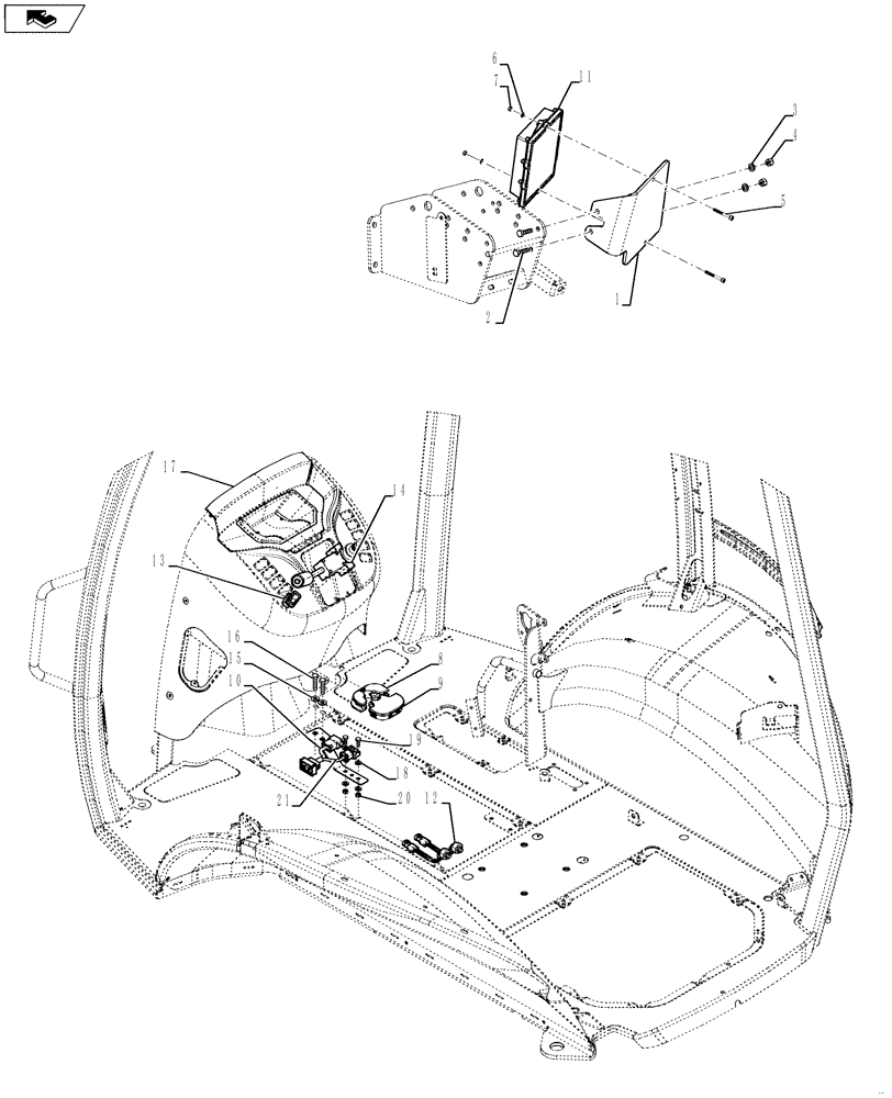 Схема запчастей Case 580SN WT - (55.100.35) - ELECTRICAL - TRANSMISSION, POWERSHIFT (580SN, 580SN WT, 590SN) (55) - ELECTRICAL SYSTEMS