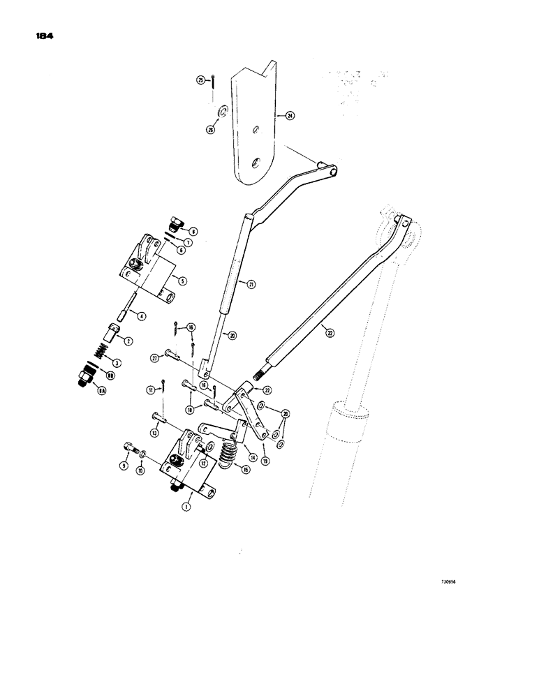 Схема запчастей Case 450 - (184) - LOADER ANTI-ROLLBACK PARTS (05) - UPPERSTRUCTURE CHASSIS