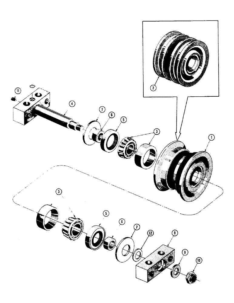 Схема запчастей Case 800 - (164) - TRACK INSTALLATION, TRACK ROLLERS (04) - UNDERCARRIAGE