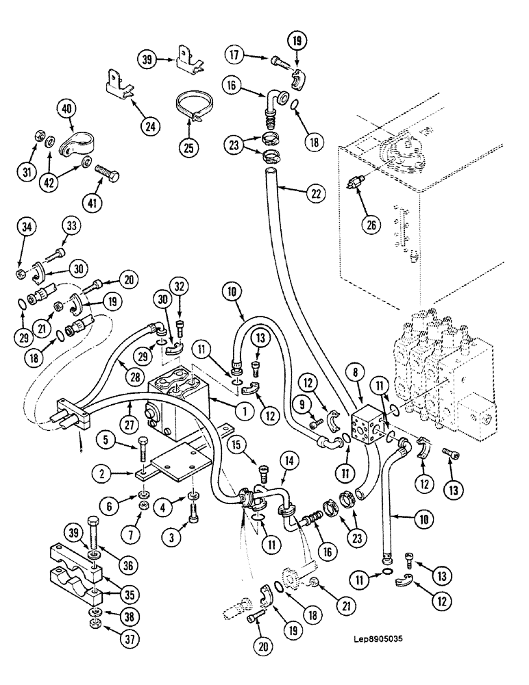 Схема запчастей Case 688C - (8E-02) - HYDRAULIC HAMMER CIRCUIT, (-XXXXX) (07) - HYDRAULIC SYSTEM