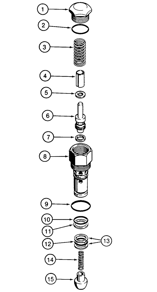 Схема запчастей Case 850E - (8-114) - CIRCUIT RELIEF VALVE (08) - HYDRAULICS