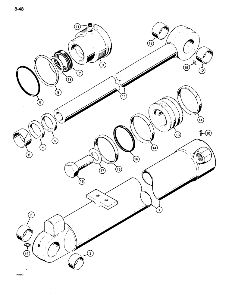 Схема запчастей Case 850D - (8-048) - G101212 AND G101213 LOADER LIFT CYLINDERS (08) - HYDRAULICS