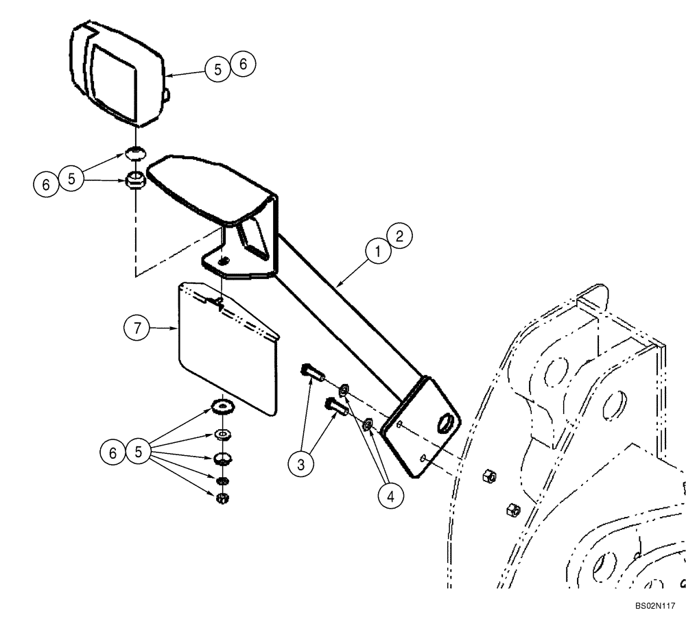 Схема запчастей Case 521D - (04-24) - MOUNTING - LAMP, FRONT (04) - ELECTRICAL SYSTEMS