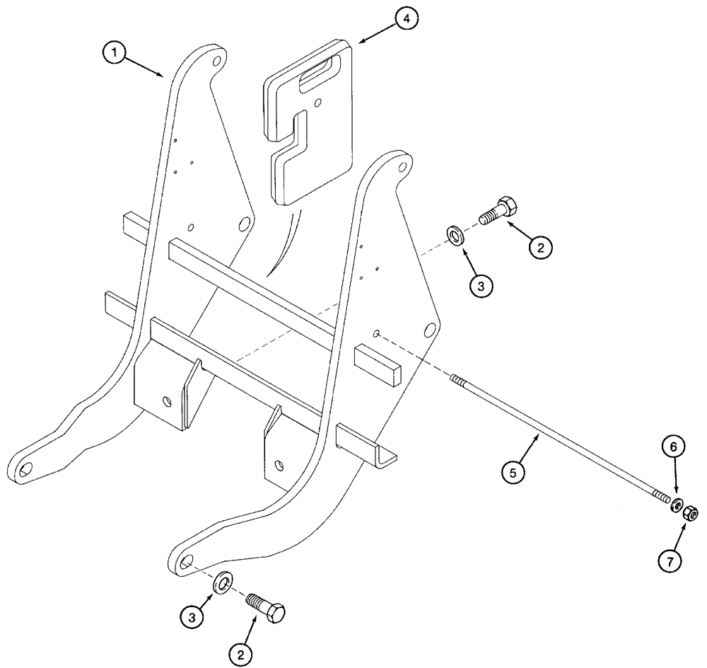 Схема запчастей Case 460 - (9-10) - FRONT COUNTERWEIGHTS (09) - CHASSIS/ATTACHMENTS