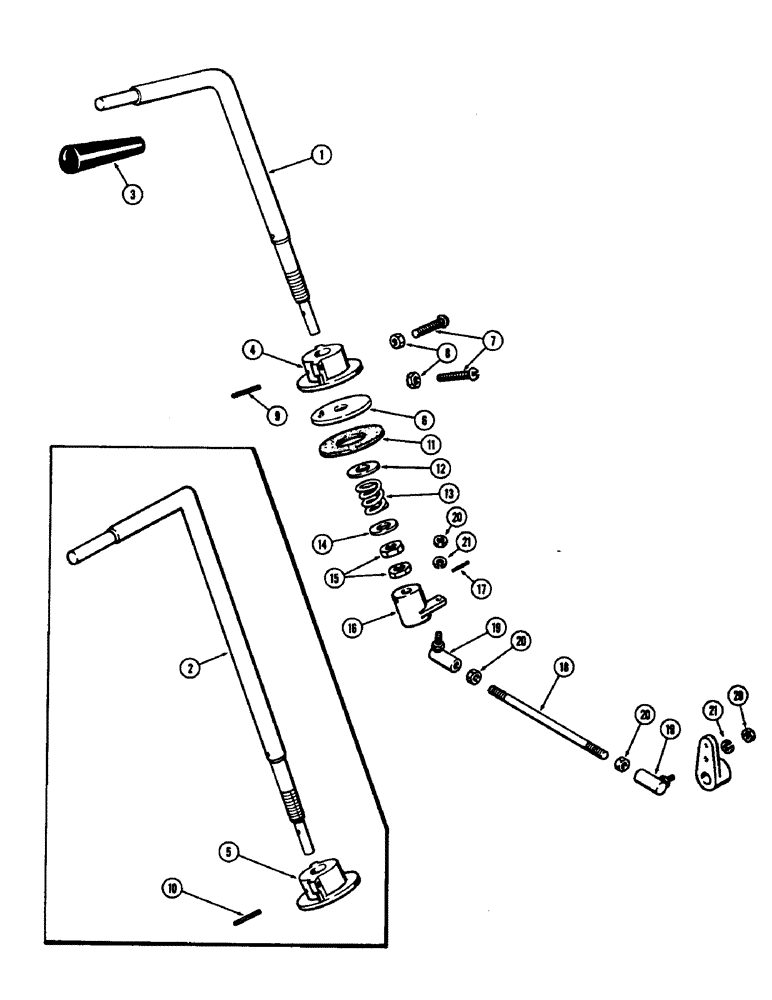 Схема запчастей Case 480CK - (022) - UPPER THROTTLE LINKAGE, (188) DIESEL ENGINE 