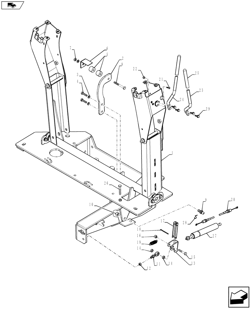 Схема запчастей Case 580SN WT - (35.726.26[03]) - CONTROL, TOWER STRUCTURE (35) - HYDRAULIC SYSTEMS