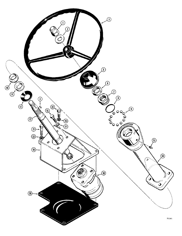 Схема запчастей Case 380CK - (054) - STEERING WHEEL AND COLUMN (05) - STEERING