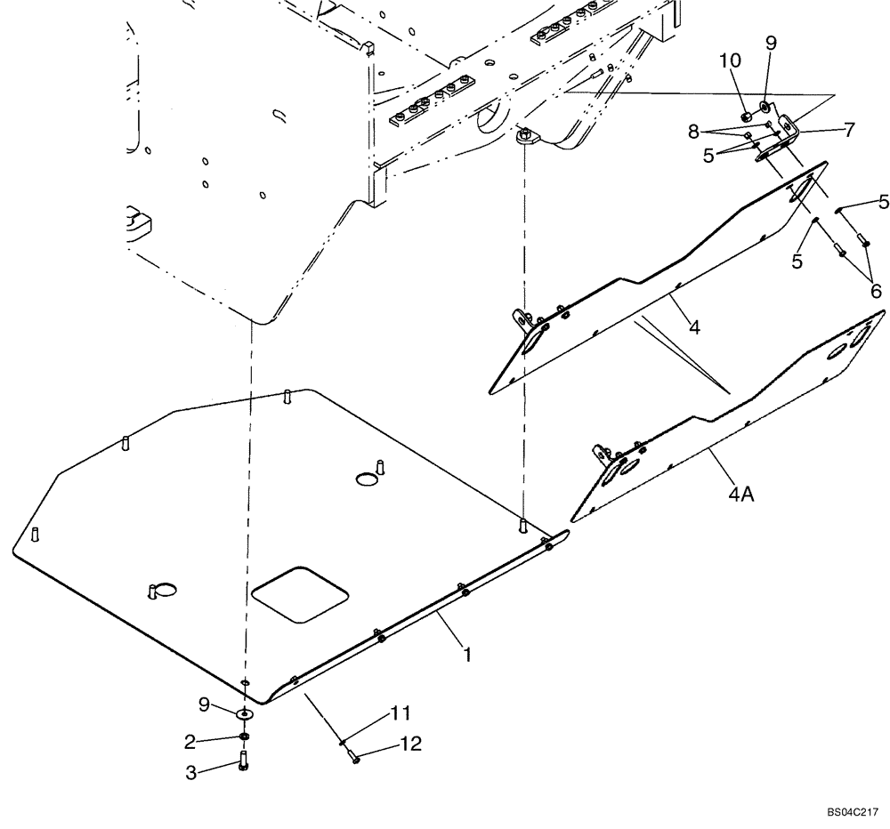 Схема запчастей Case 721D - (09-10) - FRAME, REAR - PLATE, SKID (09) - CHASSIS