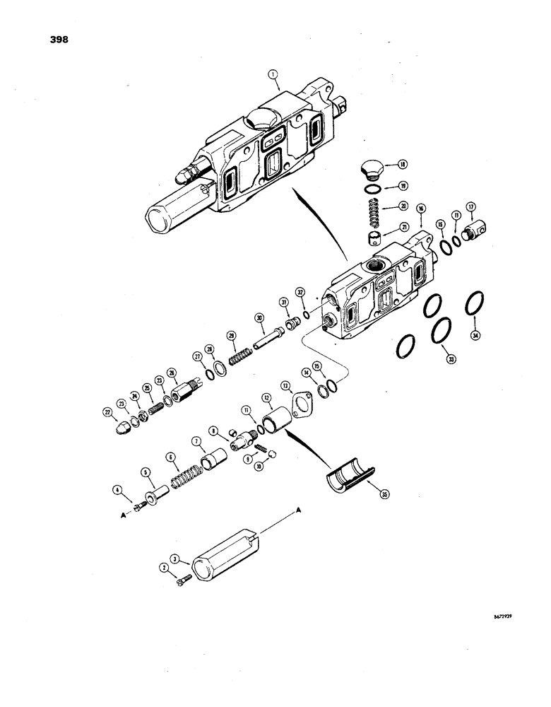 Схема запчастей Case 850 - (398) - D38365 LOADER LIFT SECTION, (CS&S # HR1030) (07) - HYDRAULIC SYSTEM