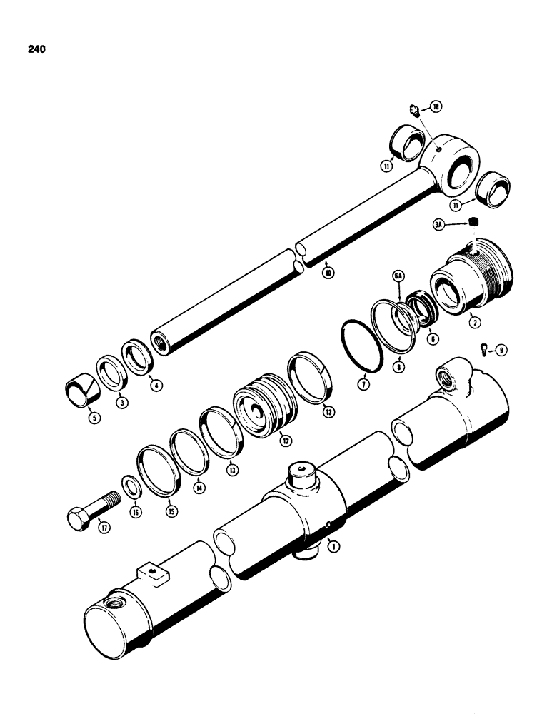 Схема запчастей Case 850B - (240) - G101217 DOZER LIFT CYLINDERS, ANGLE TILT DOZER MODELS (07) - HYDRAULIC SYSTEM