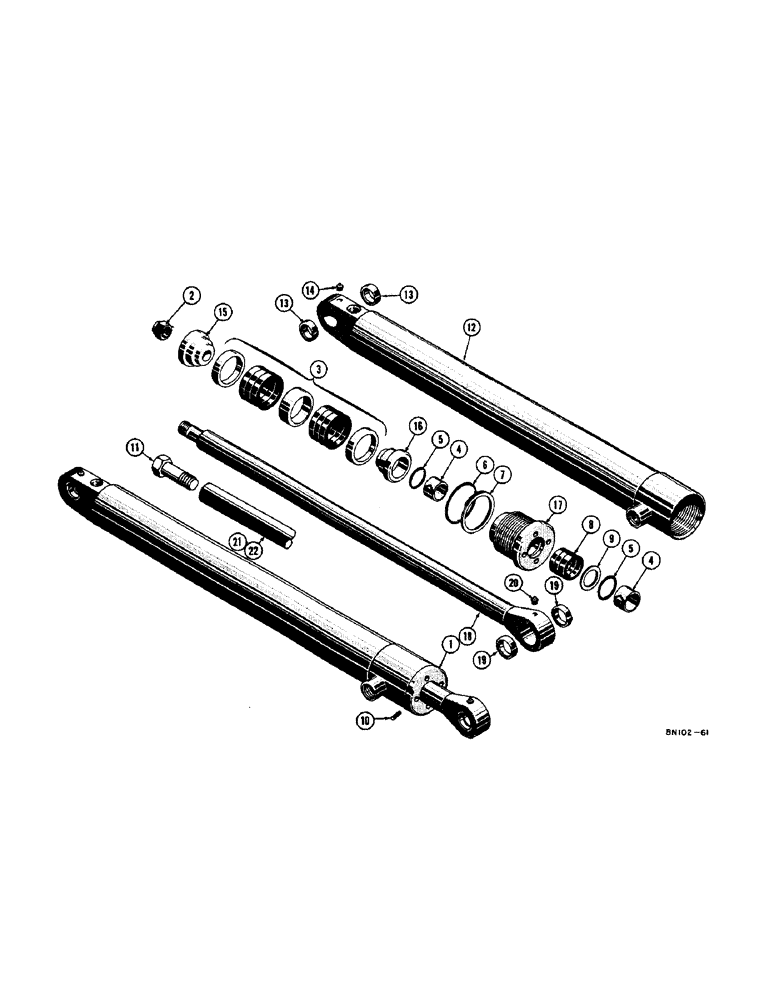 Схема запчастей Case 42 - (42) - D28069 AND D28070 HYDRAULIC BUCKET CYLINDERS 