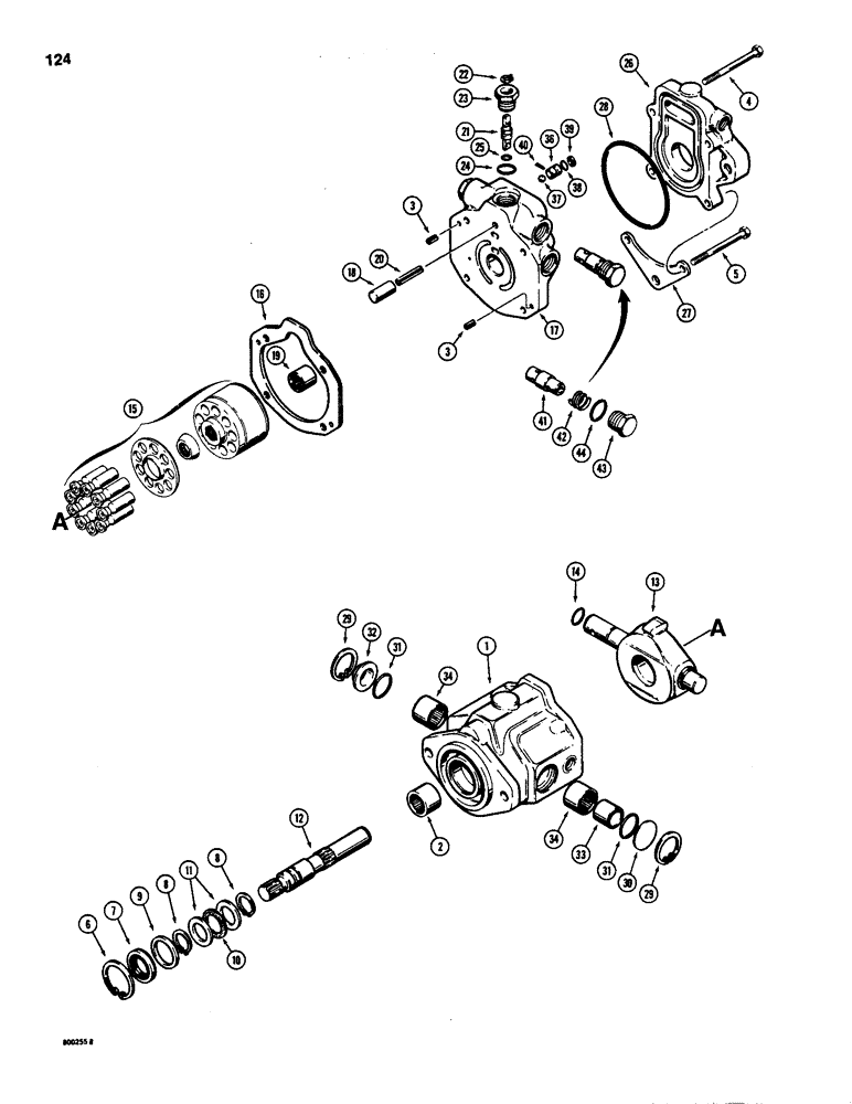 Схема запчастей Case 1835 - (124) - N7715 VARIABLE DISPLACEMENT PUMP (06) - POWER TRAIN