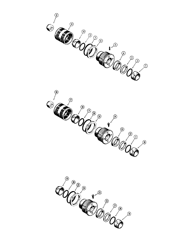 Схема запчастей Case 480CK - (86) - CYLINDER PACKING KITS, USED ON D28279 BACKHOE STABILIZER CYLINDER, D30126 CYLINDER PACKING KIT (35) - HYDRAULIC SYSTEMS